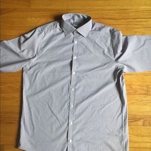 Michael Kors Maroon and White Plaid Dress Shirt